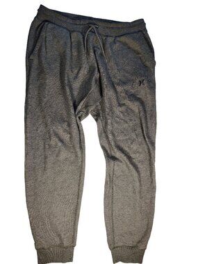 Men's Rare Size XXL Gray Hurley Logo Branded Heavyweight Drawstring Sweatpants